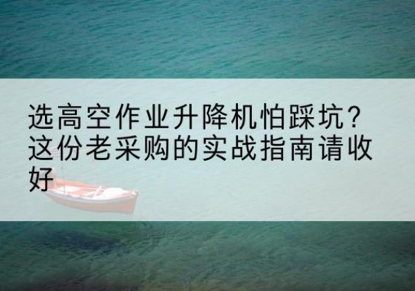 遵化高空作业升降机厂家推荐-选高空作业升降机怕踩坑？这份老采购的实战指南请收好